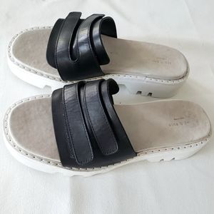 Rag & Bone Seldon Leather Sandal Slide, Black